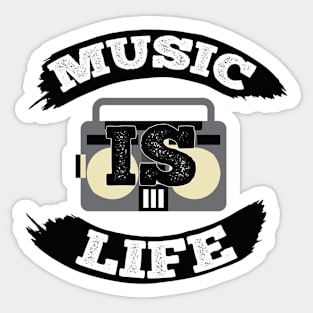 Music Is Life Tape Art Style Sticker